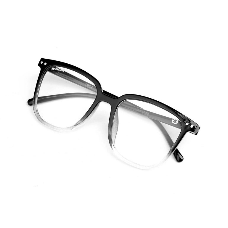 HASHTAG Blue Block Wayfarer Polycarbonate Gradient Black Eyeglasses for Men and Women -AB13-1962-G-Black