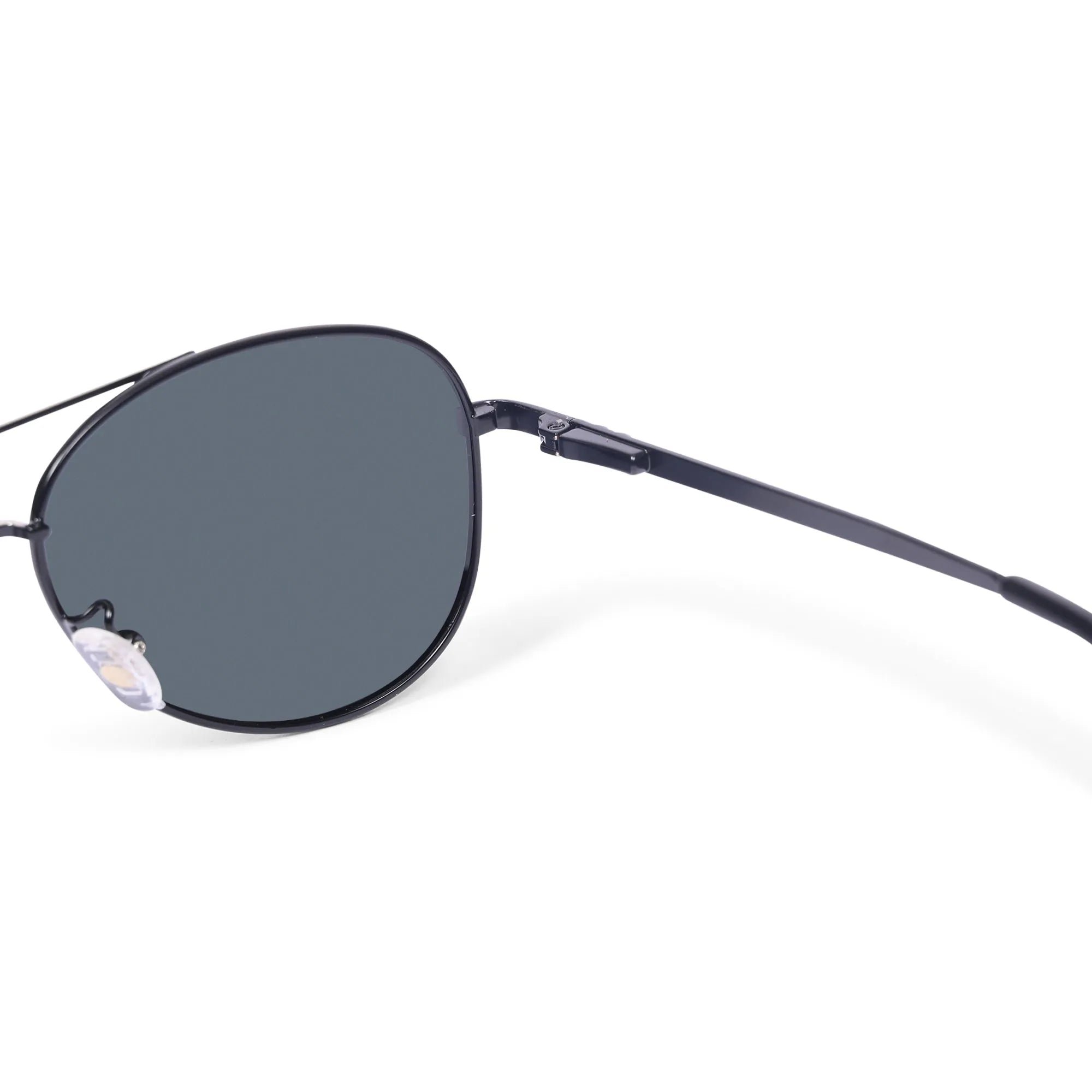 Tessera | Silver & Black Medium Full Rim Aviator Sunglasses for Men & Women [Polarized]