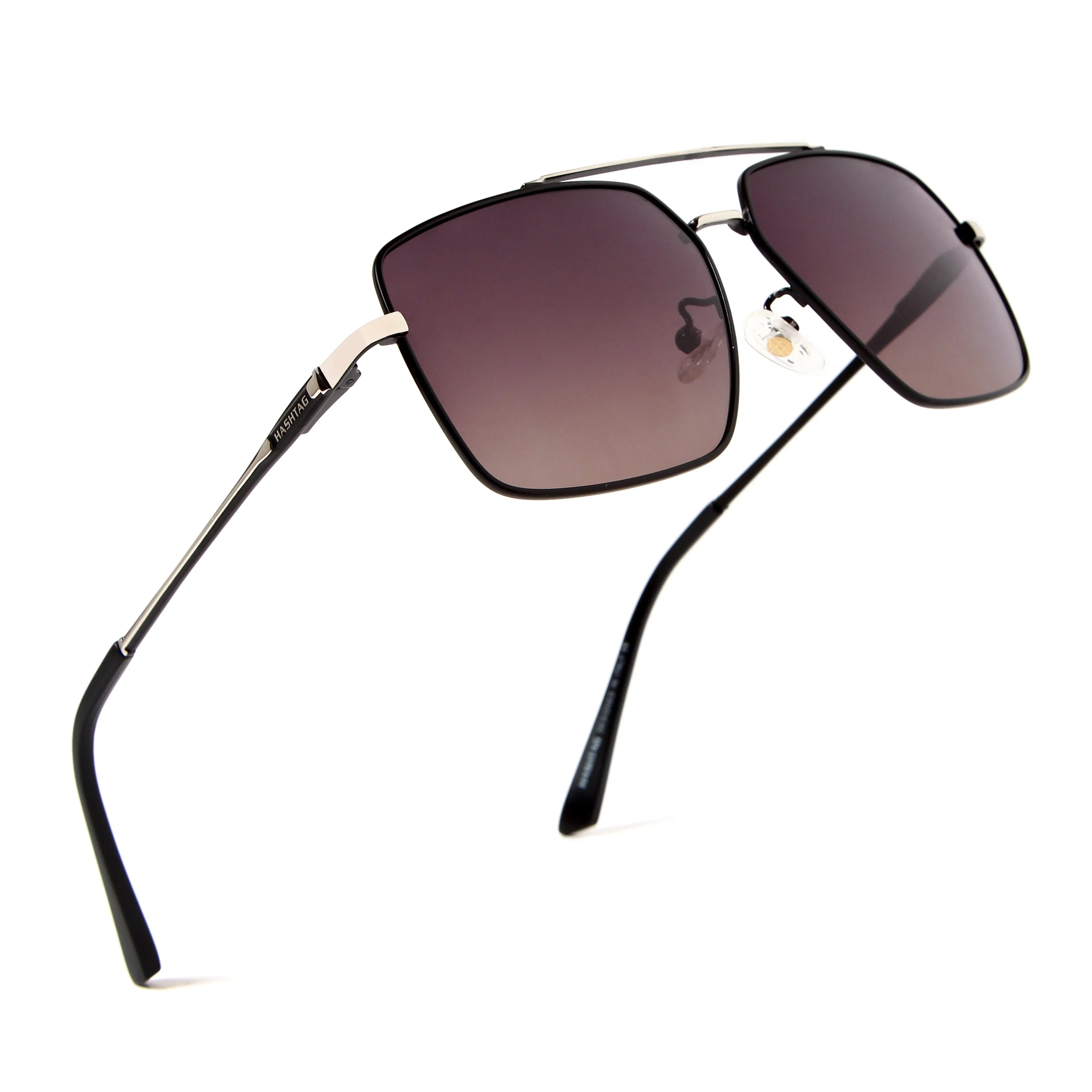 Kynra | Golden & Brown Large Full Rim Aviator Sunglasses for Men & Women [Polarized]
