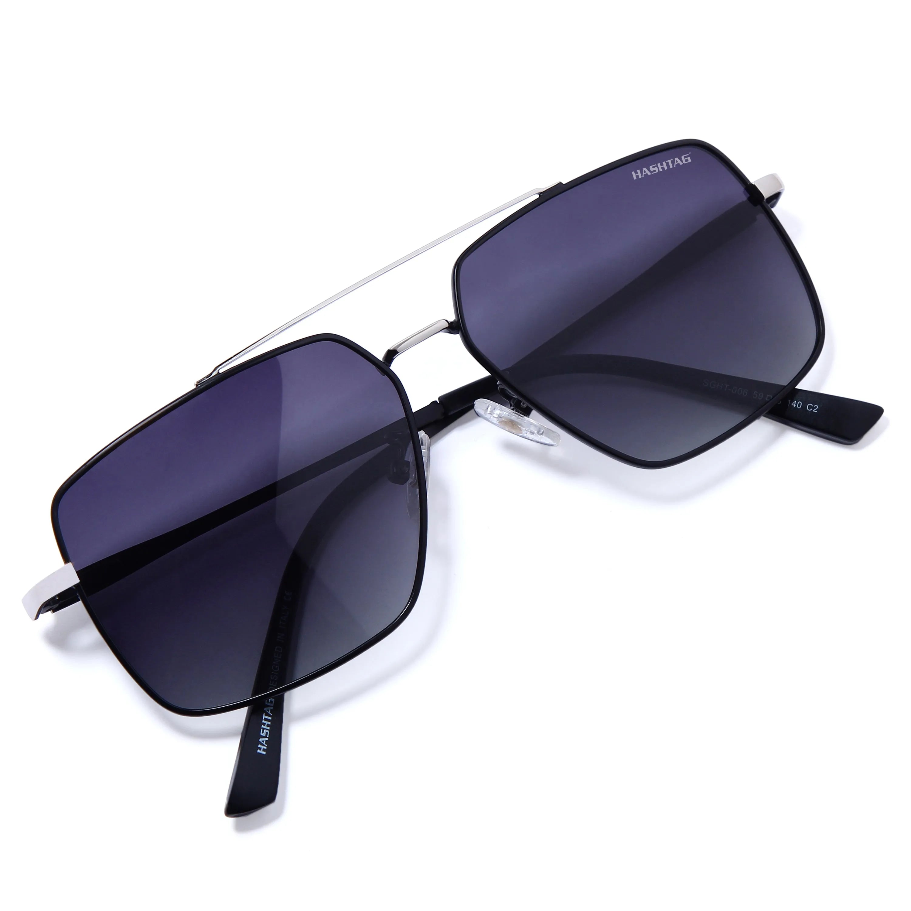 Kynra | Gradient Blue Large Full Rim Aviator Sunglasses for Men & Women [Polarized]
