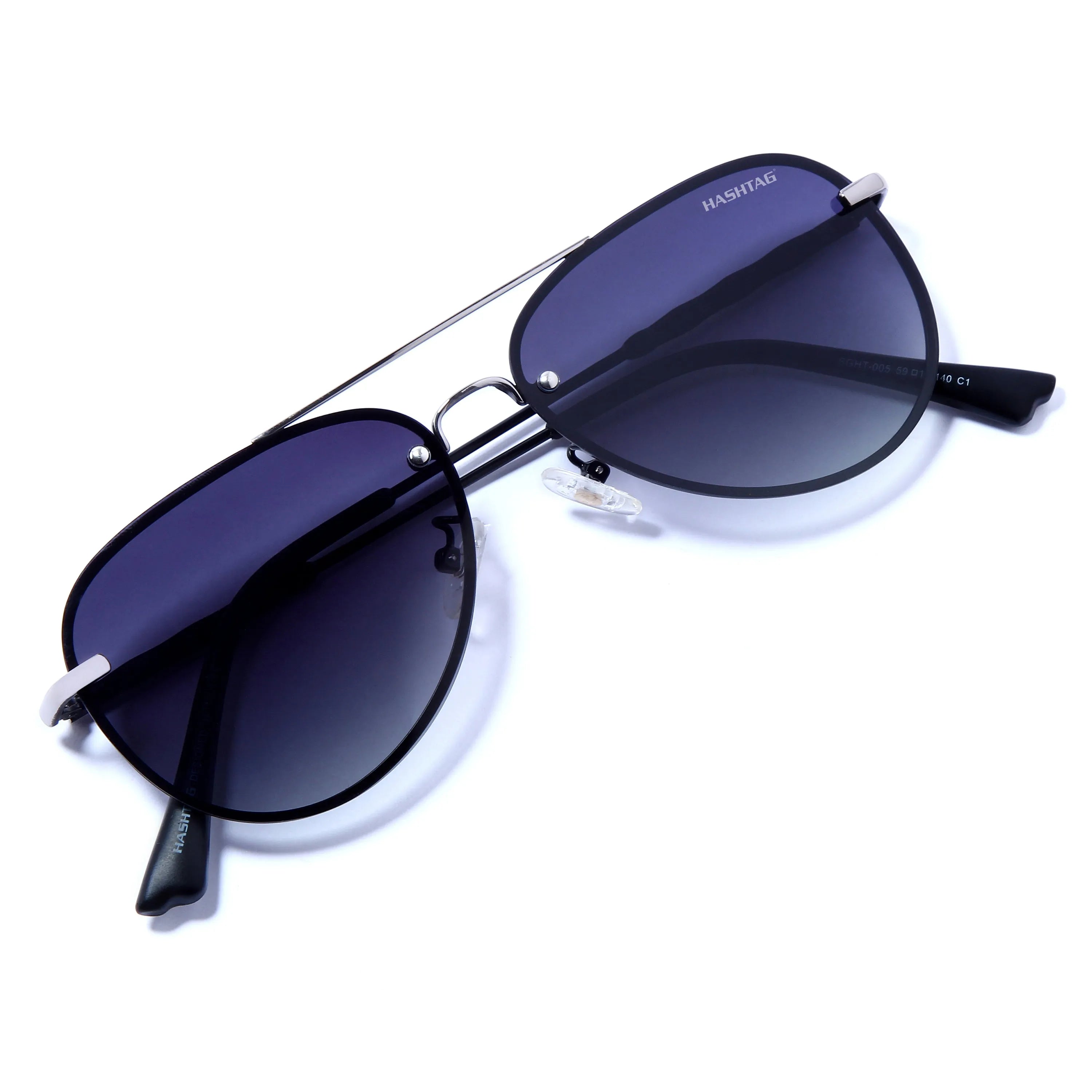 Nuvia | Gradient Blue Medium Full Rim Aviator Sunglasses for Men & Women [Polarized]