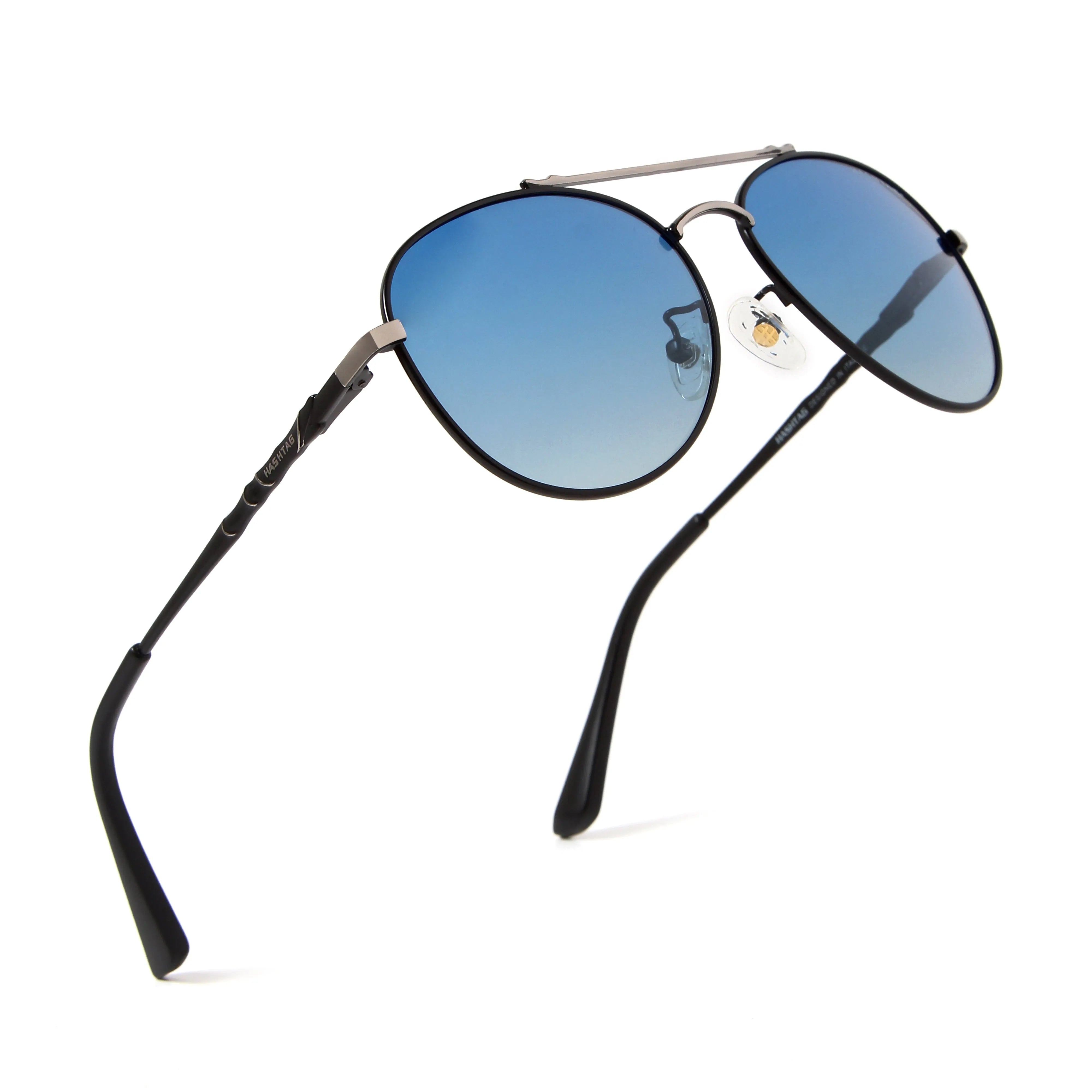 Valtor | Gradient Blue Small Full Rim Aviator Sunglasses for Men & Women [Polarized]