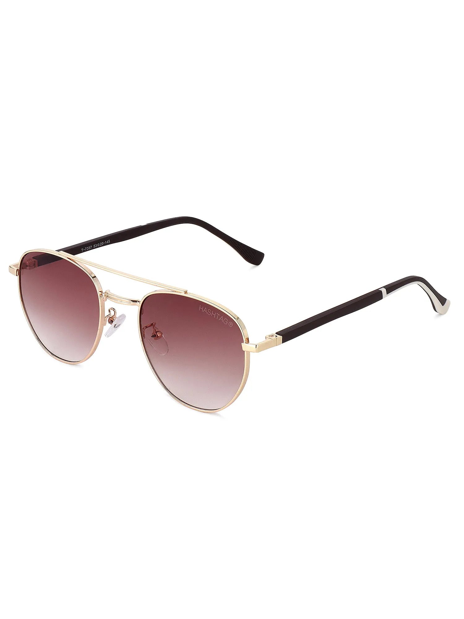 Valkyra | Gradient Brown Large Full Rim Aviator Sunglasses for Men & Women [UV-protected]