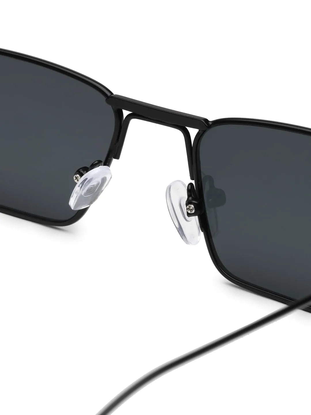 Skyfall | Black Medium Full Rim Rectangle Sunglasses for Men & Women [UV-protected]