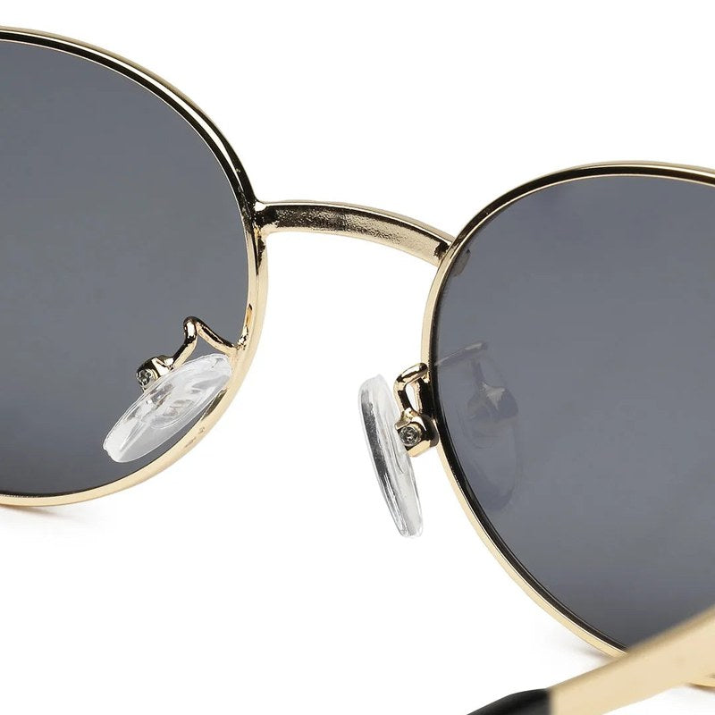 Ivory | Golden Medium Full Rim Oval Sunglasses for Women [UV-protected]