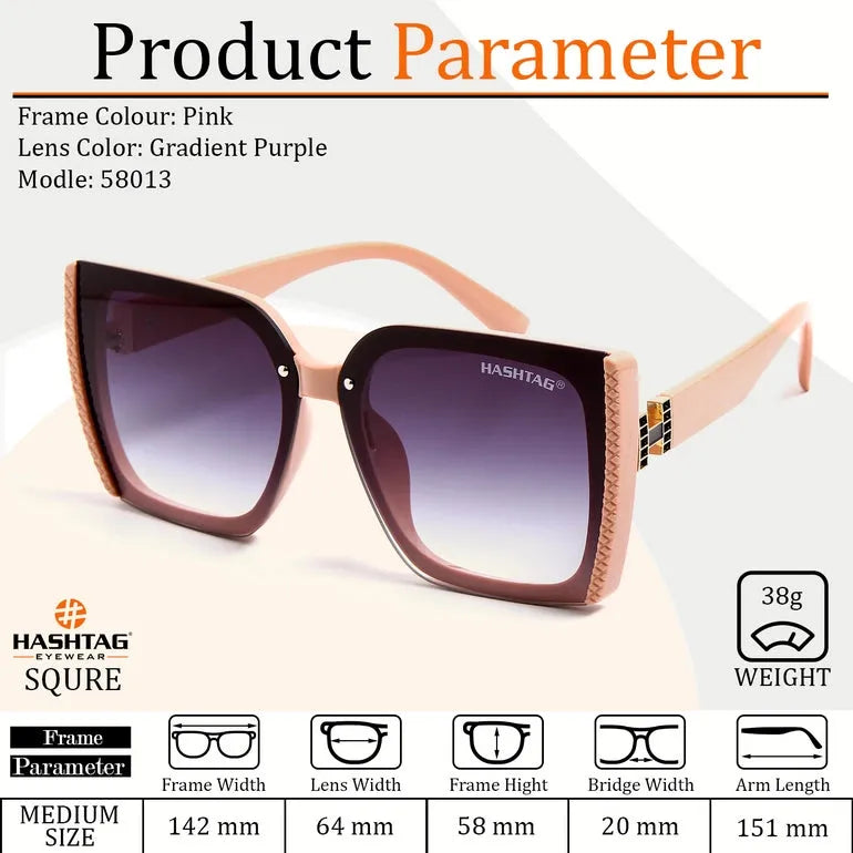 Rapture | Pink Large Full Rim Square Sunglasses for Women [UV-protected]