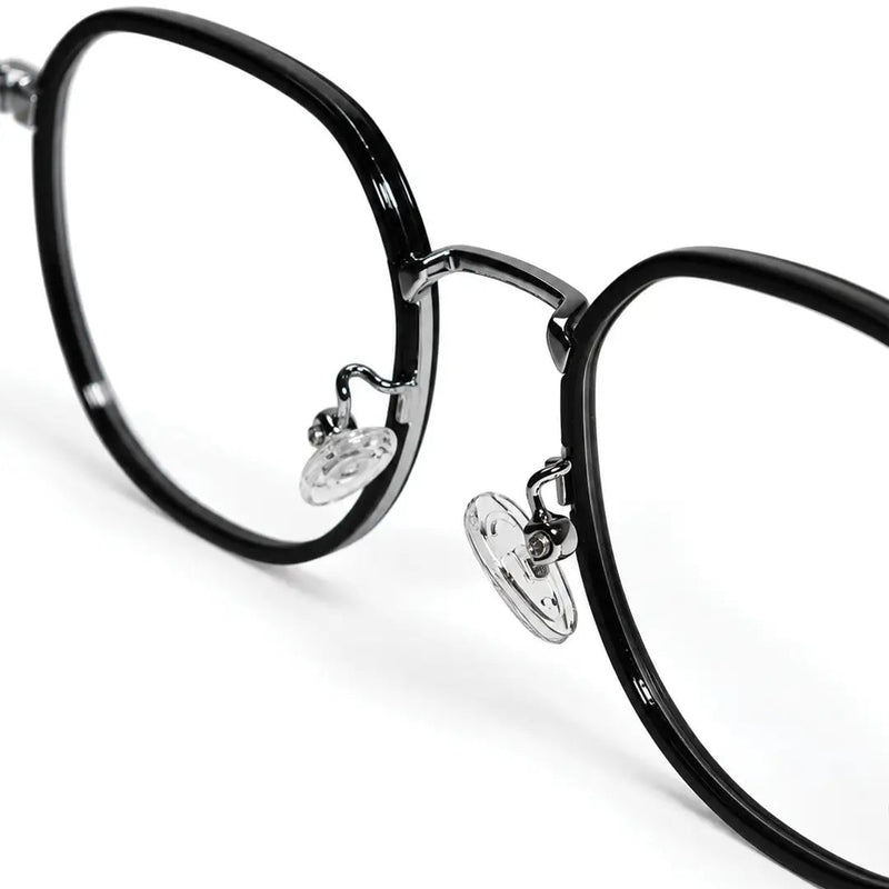 Arctic | Silver and Black Medium Full Rim Oval Clip-on for Men & Women [Clip-on]
