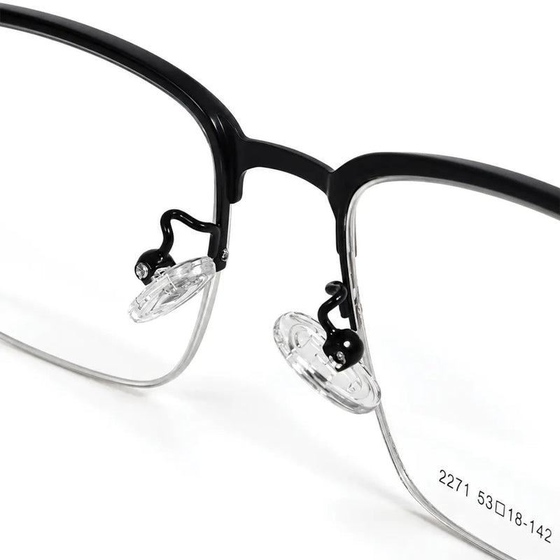 Mirage | Black Medium Half Rim Square Clip-on for Men & Women [Clip-on]