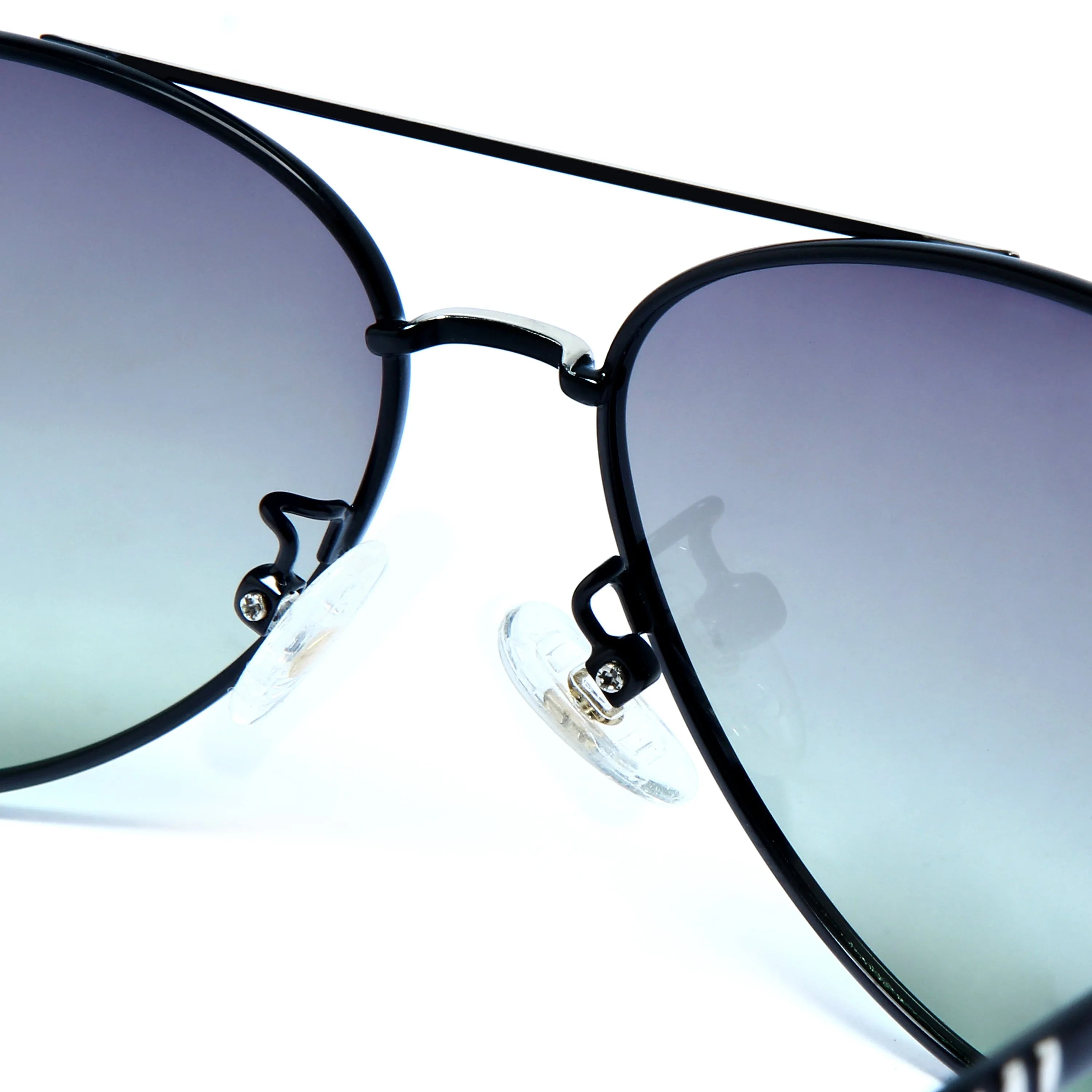 Tessera | Silver & Black Large Full Rim Aviator Sunglasses for Men & Women [Polarized]
