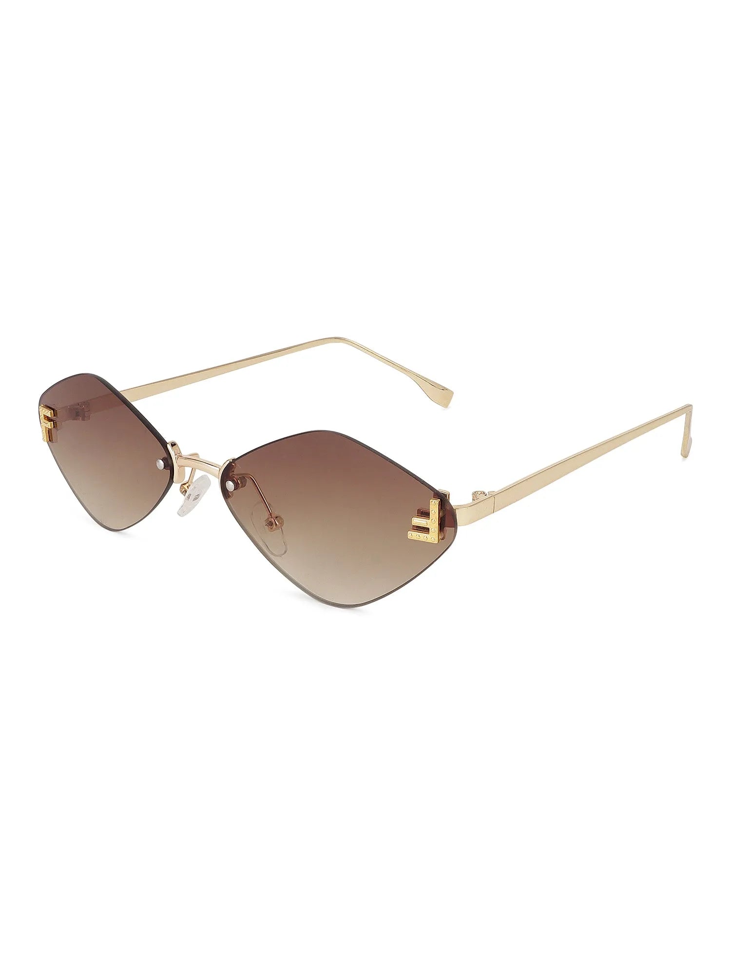 Xelora | Gradient Yellow Small Rim Less Diamond Sunglasses for Women [UV-protected]