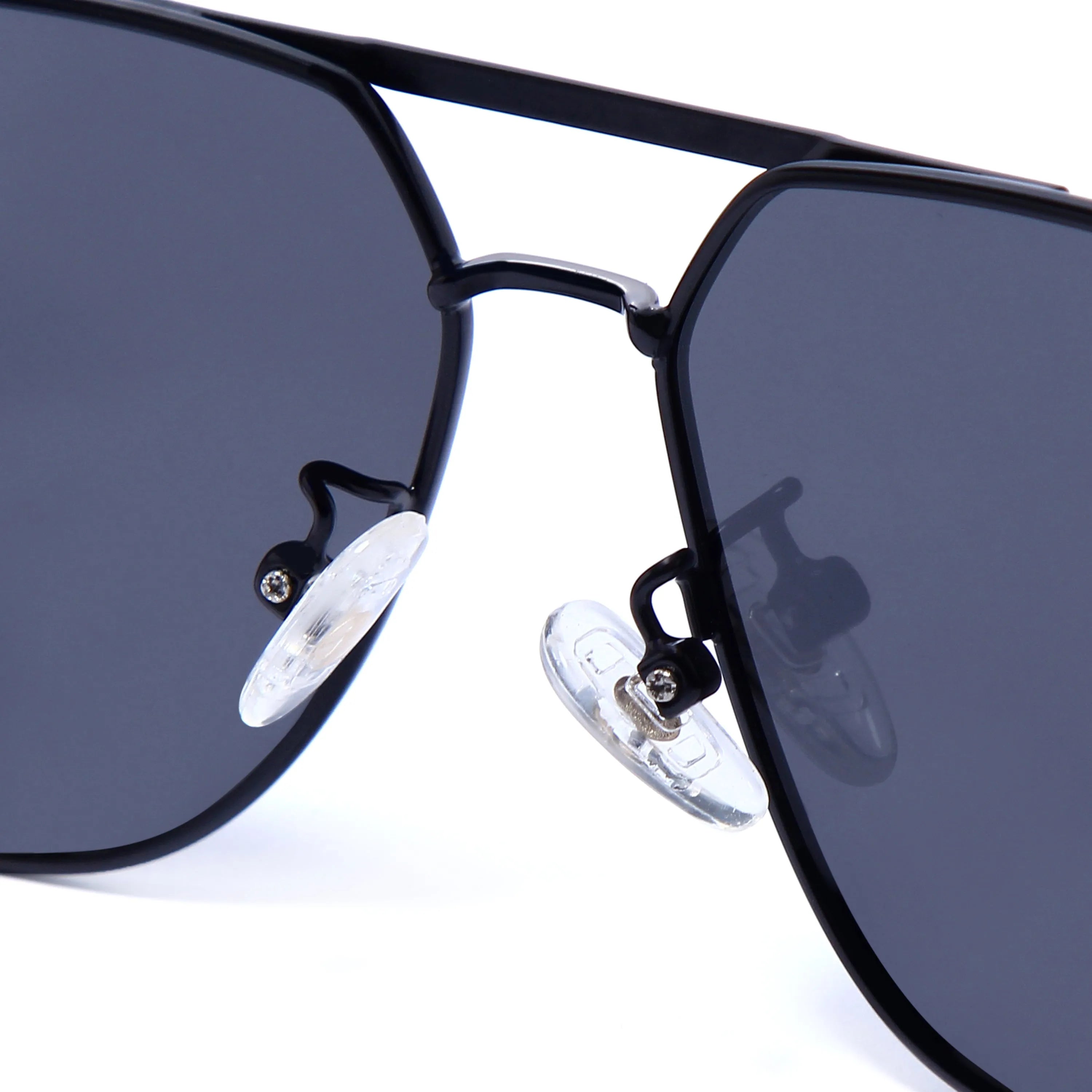 Sion | Grey Medium Full Rim Haxagonal Sunglasses for Men & Women [Polarized]
