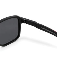 Rift | Black Large Full Rim Rectangle Sports Sunglasses for Men & Women [Polarized]