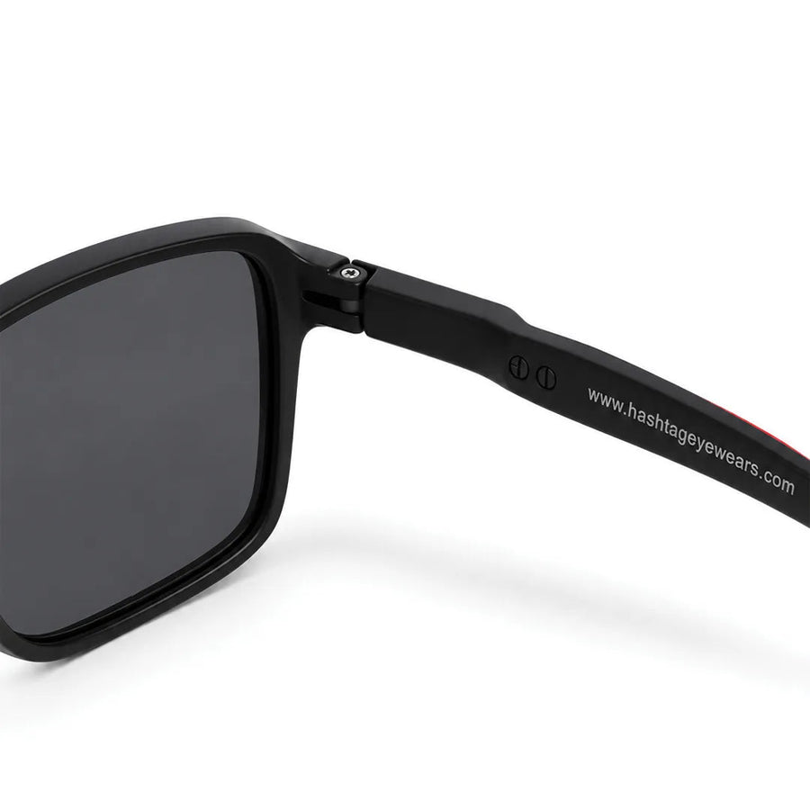 Rift | Black Large Full Rim Rectangle Sports Sunglasses for Men & Women [Polarized]