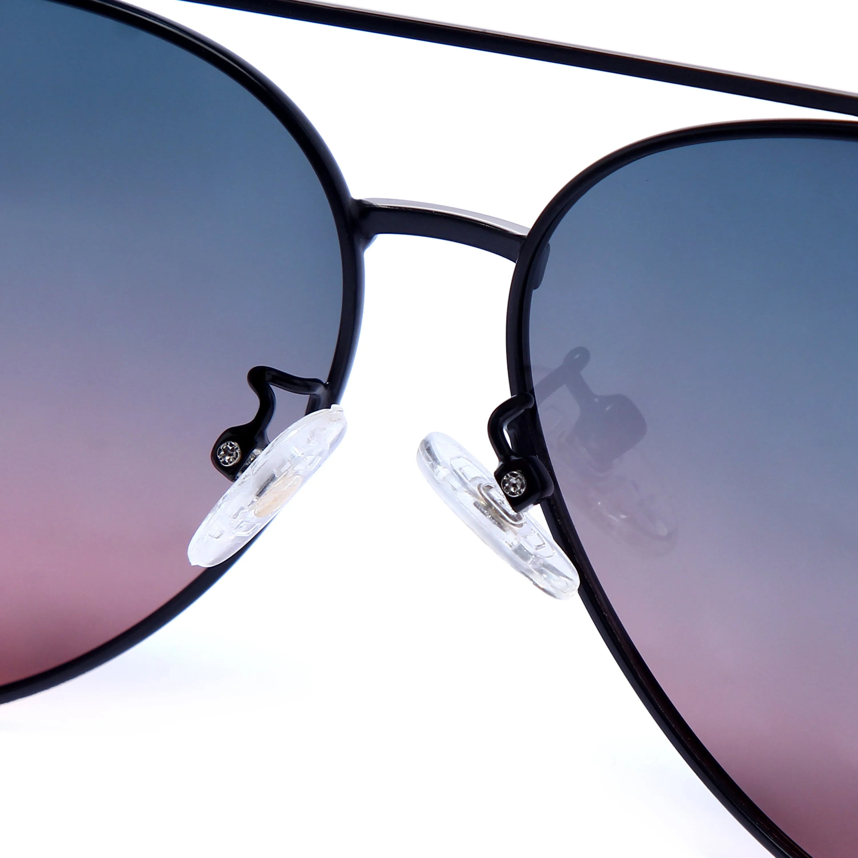 Ambience | Gradient Blue Pink Large Full Rim Aviator Sunglasses for Men & Women [Polarized]