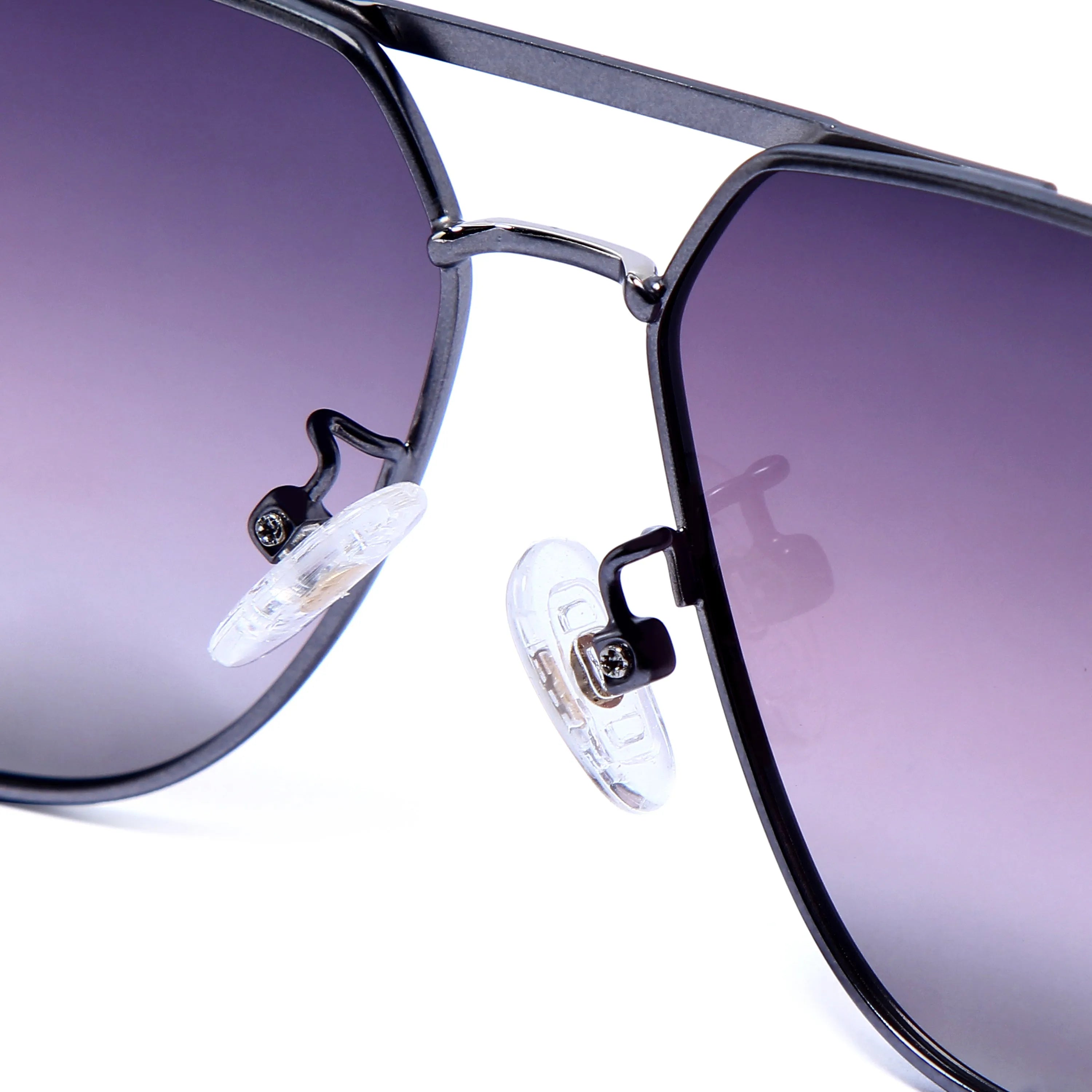 Sion | Gradient Purple Medium Full Rim Haxagonal Sunglasses for Men & Women [Polarized]