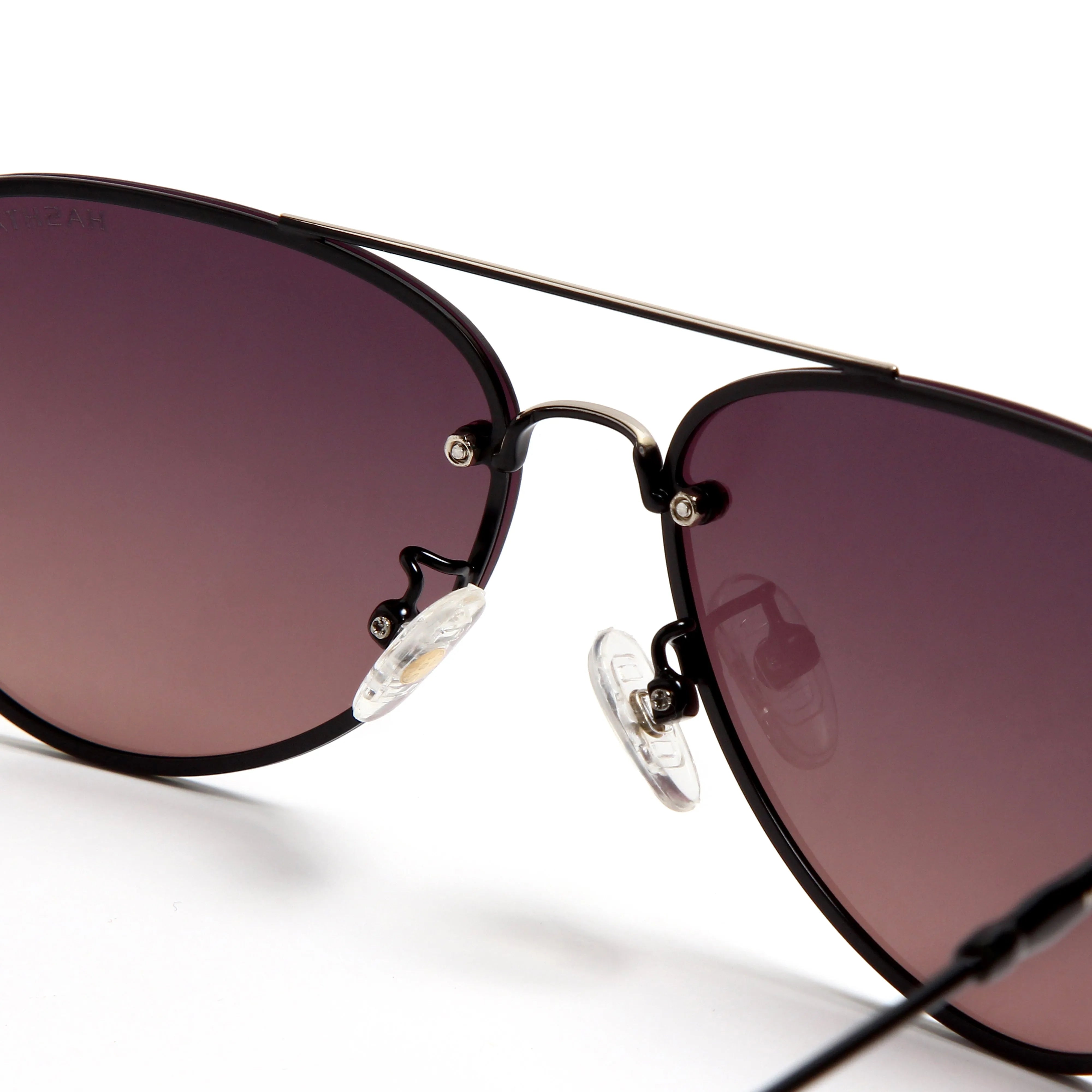 Nuvia | Gradient Pink brown Medium Full Rim Aviator Sunglasses for Men & Women [Polarized]