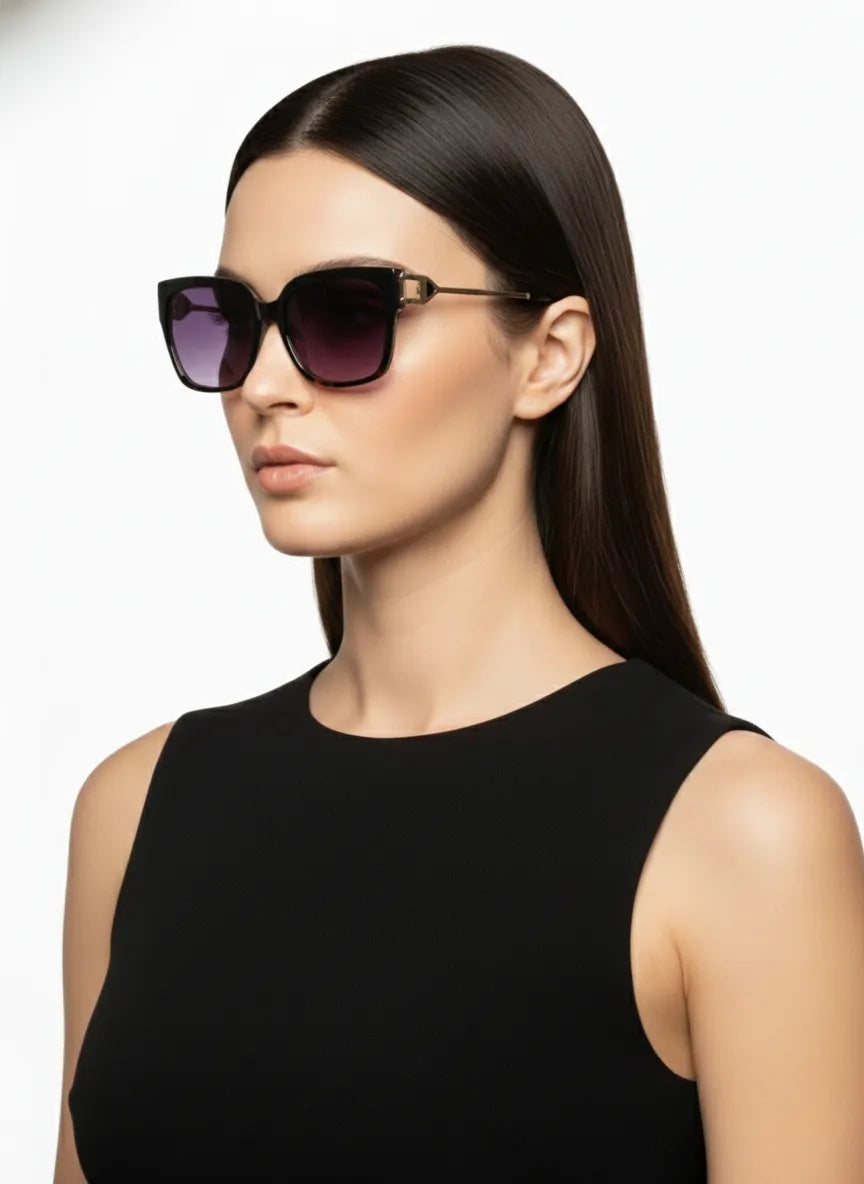DayLight | Transparent/Purple Large Full Rim Square Sunglasses for Men & Women [Photochromic]