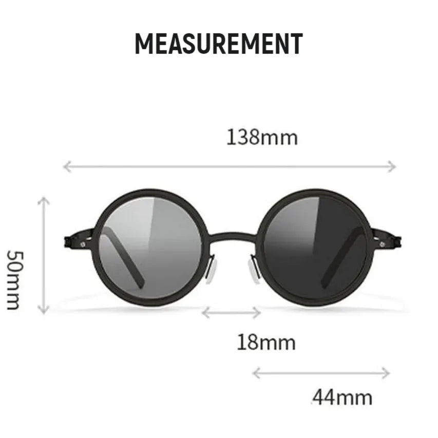 Tint | Grey Medium Full Rim Round Sunglasses for Men & Women [Tint Adjustable]