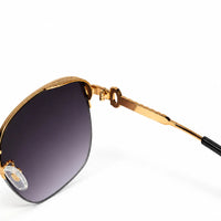 Eclipse | Purple Medium Half Rim Square Sunglasses for Women [UV-protected]