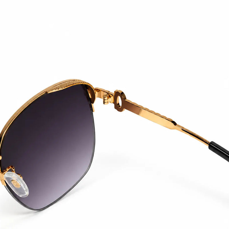 Eclipse | Purple Medium Half Rim Square Sunglasses for Women [UV-protected]