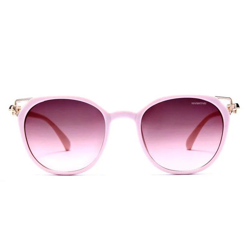 Vortex Rosy Brown Small Full Rim Round Sunglasses for Women — Hashtag Eyewears