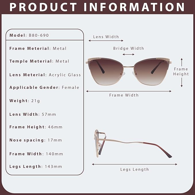 Torion | Brown Medium Full Rim Cateye Sunglasses for Women [UV-protected]