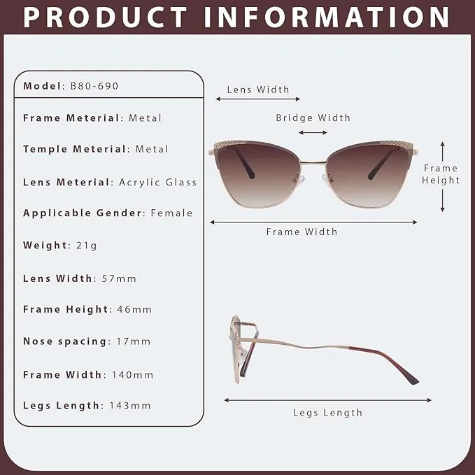 Torion | Brown Medium Full Rim Cateye Sunglasses for Women [UV-protected]
