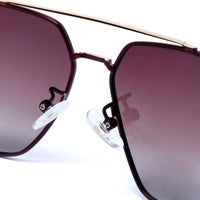 Kynra Gradient Brown Large Full Rim Aviator Sunglasses for Men & Women — Hashtag Eyewears