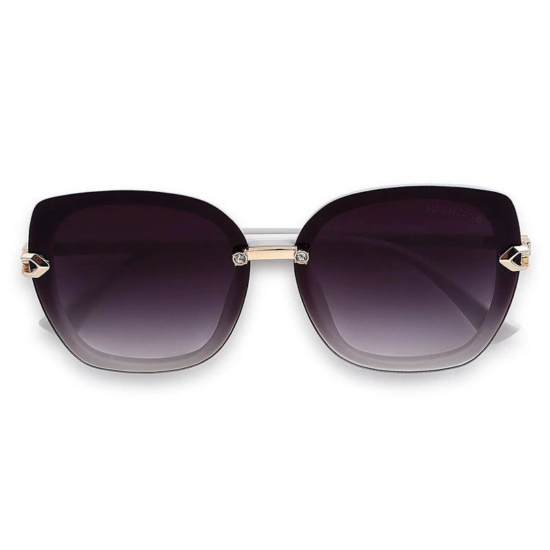 Thalron | Gradient Black Large Full Rim Butterfly Sunglasses for Men & Women [UV-protected]