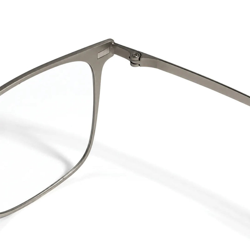 Quarion | Silver Medium Full Rim Rectangle Clip-on for Men & Women [Clip-on]