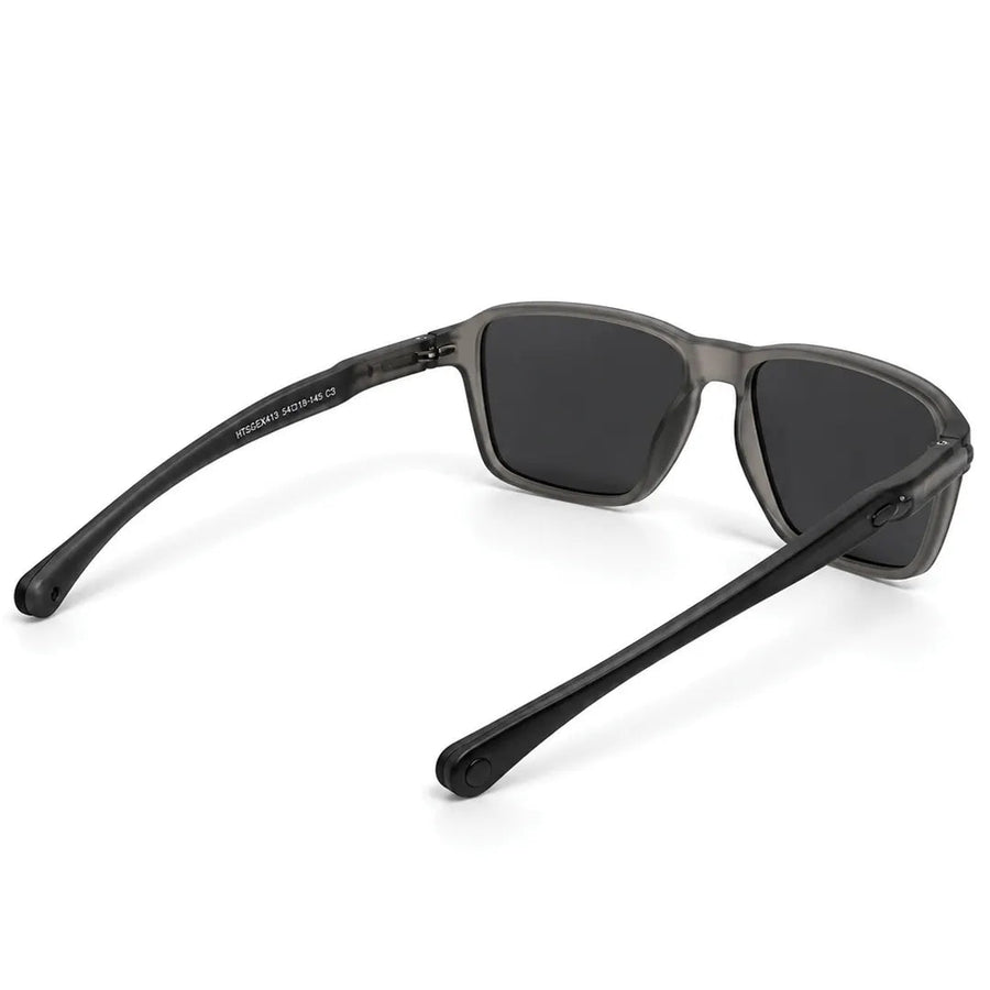 Rift | Grey/Black Large Full Rim Rectangle Sports Sunglasses for Men & Women [Polarized]