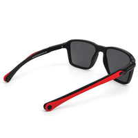 Rift | Black Large Full Rim Rectangle Sports Sunglasses for Men & Women [Polarized]