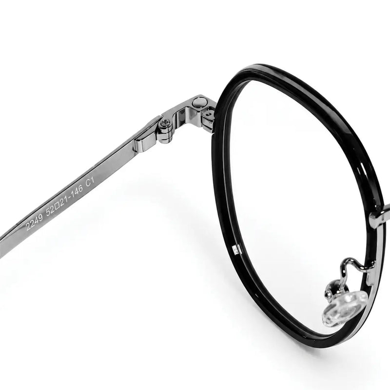 Arctic | Silver and Black Medium Full Rim Oval Clip-on for Men & Women [Clip-on]