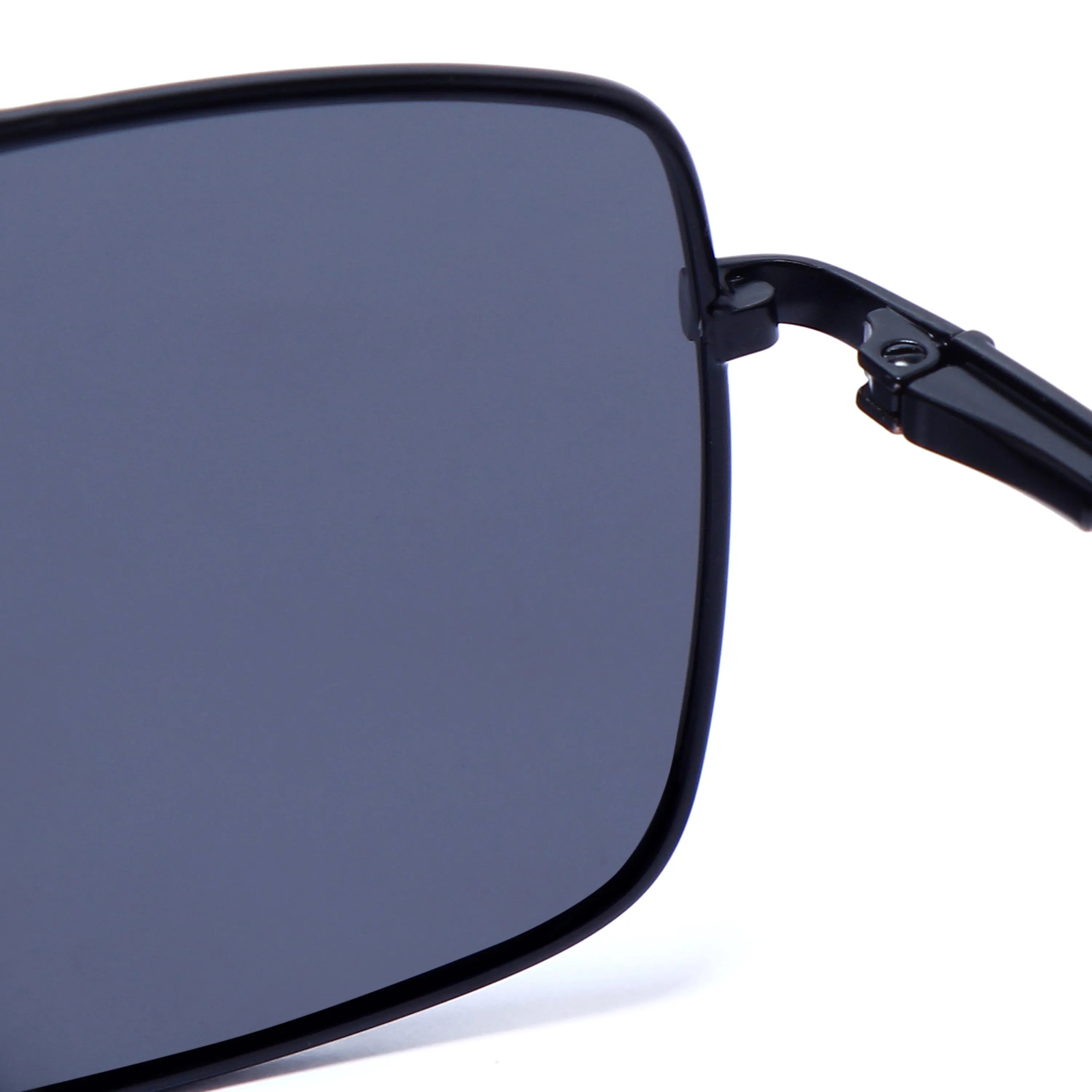 Kynra | Silver & Black Large Full Rim Aviator Sunglasses for Men & Women [Polarized]