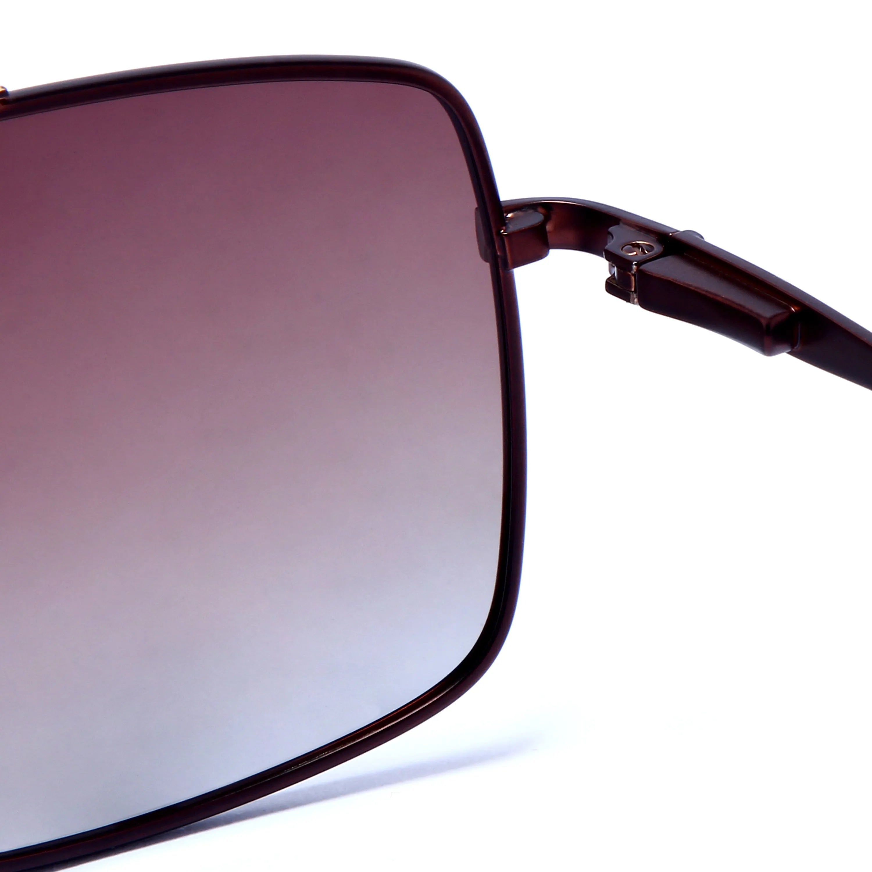 Kynra | Gradient Brown Large Full Rim Aviator Sunglasses for Men & Women [Polarized]