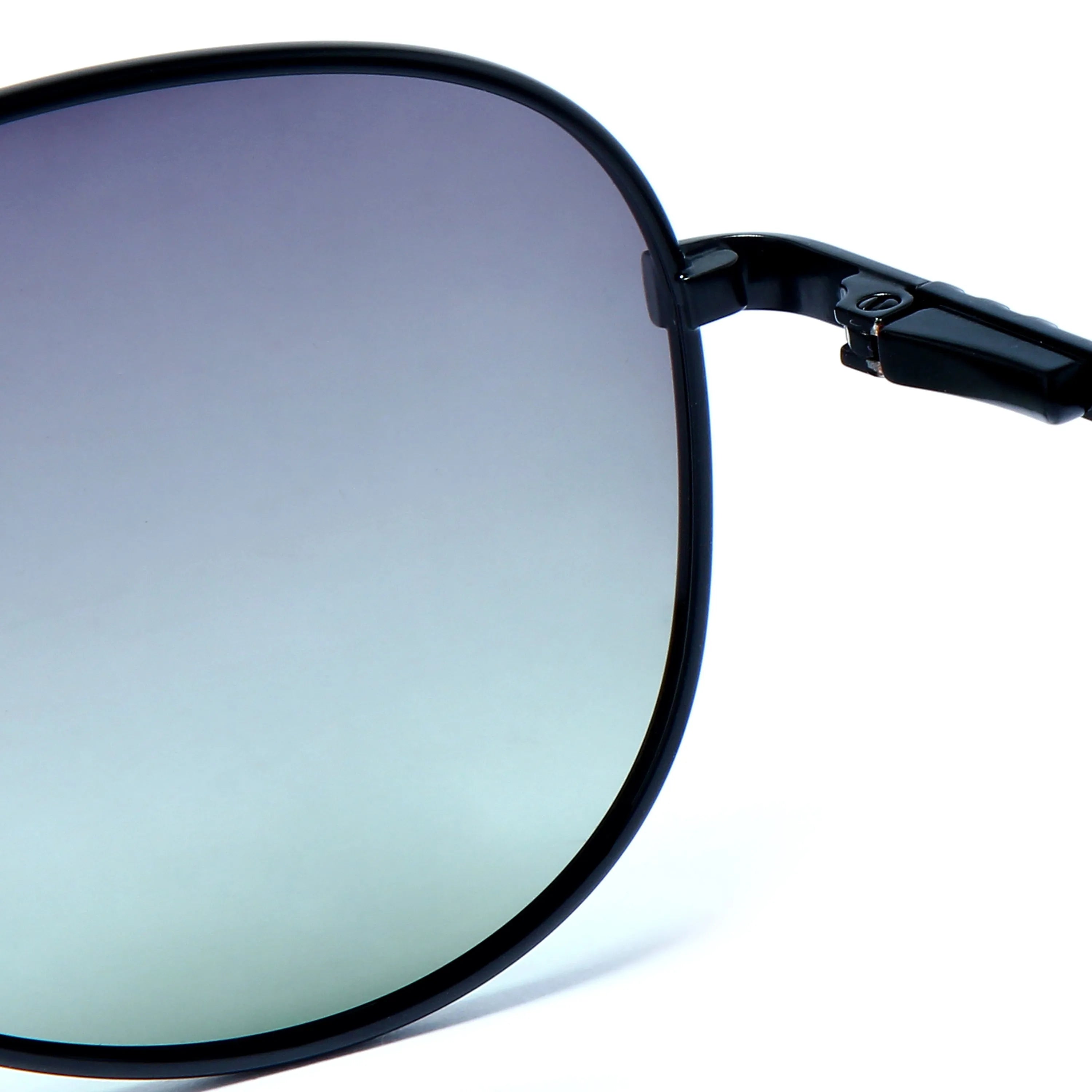 Tessera | Silver & Black Large Full Rim Aviator Sunglasses for Men & Women [Polarized]