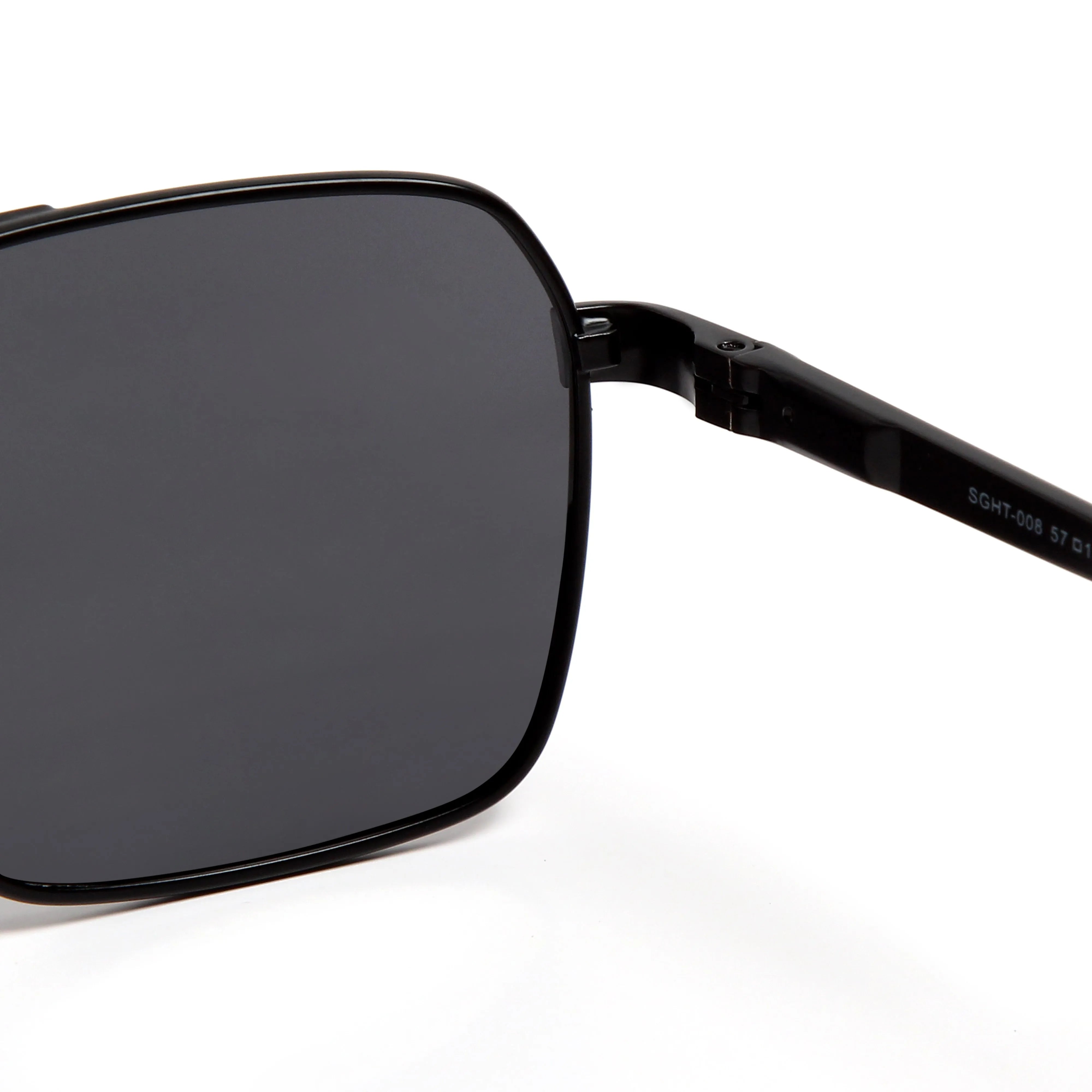 Inferna | Silver & Black Large Full Rim Rectangle Sunglasses for Men & Women [Polarized]