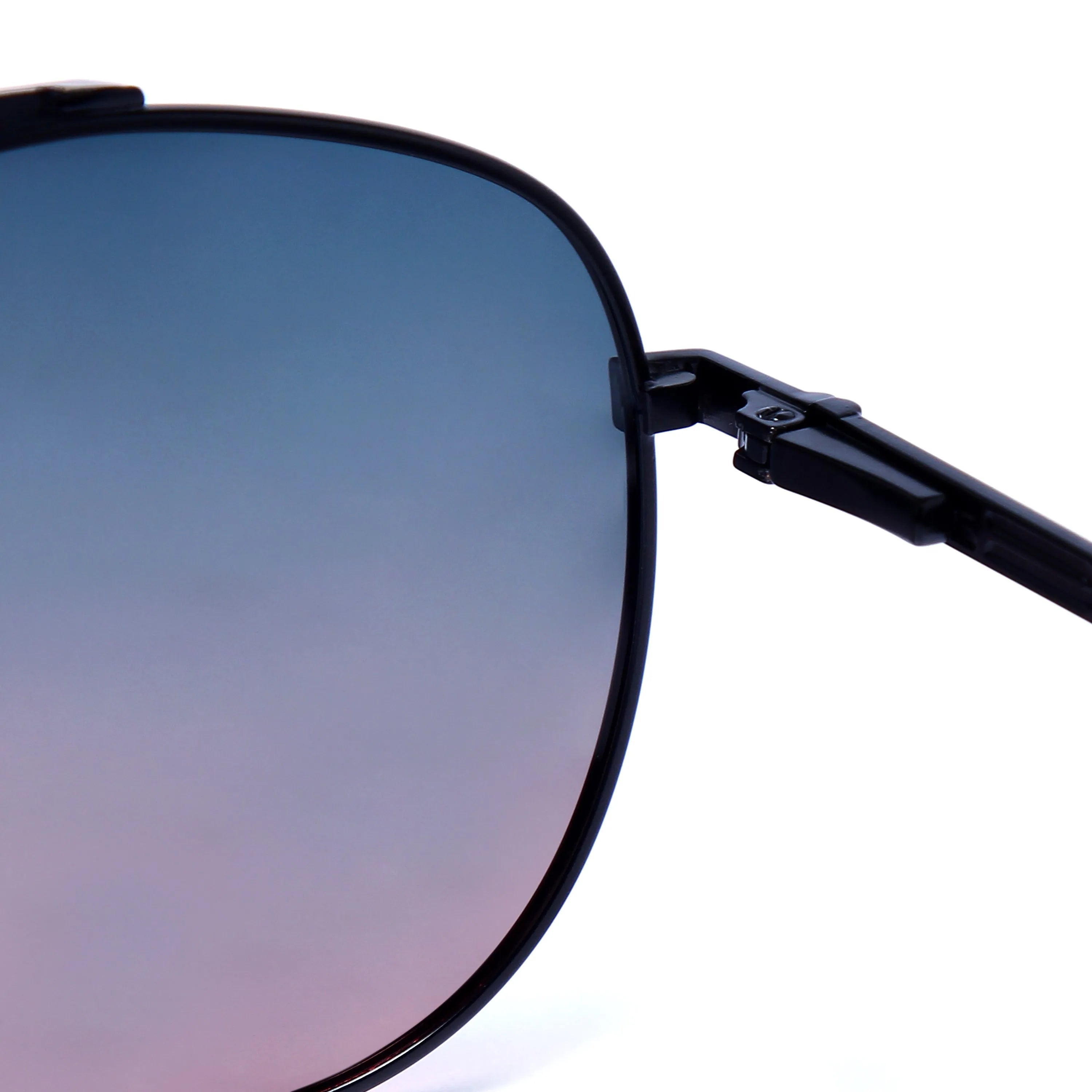 Ambience | Gradient Blue Pink Large Full Rim Aviator Sunglasses for Men & Women [Polarized]