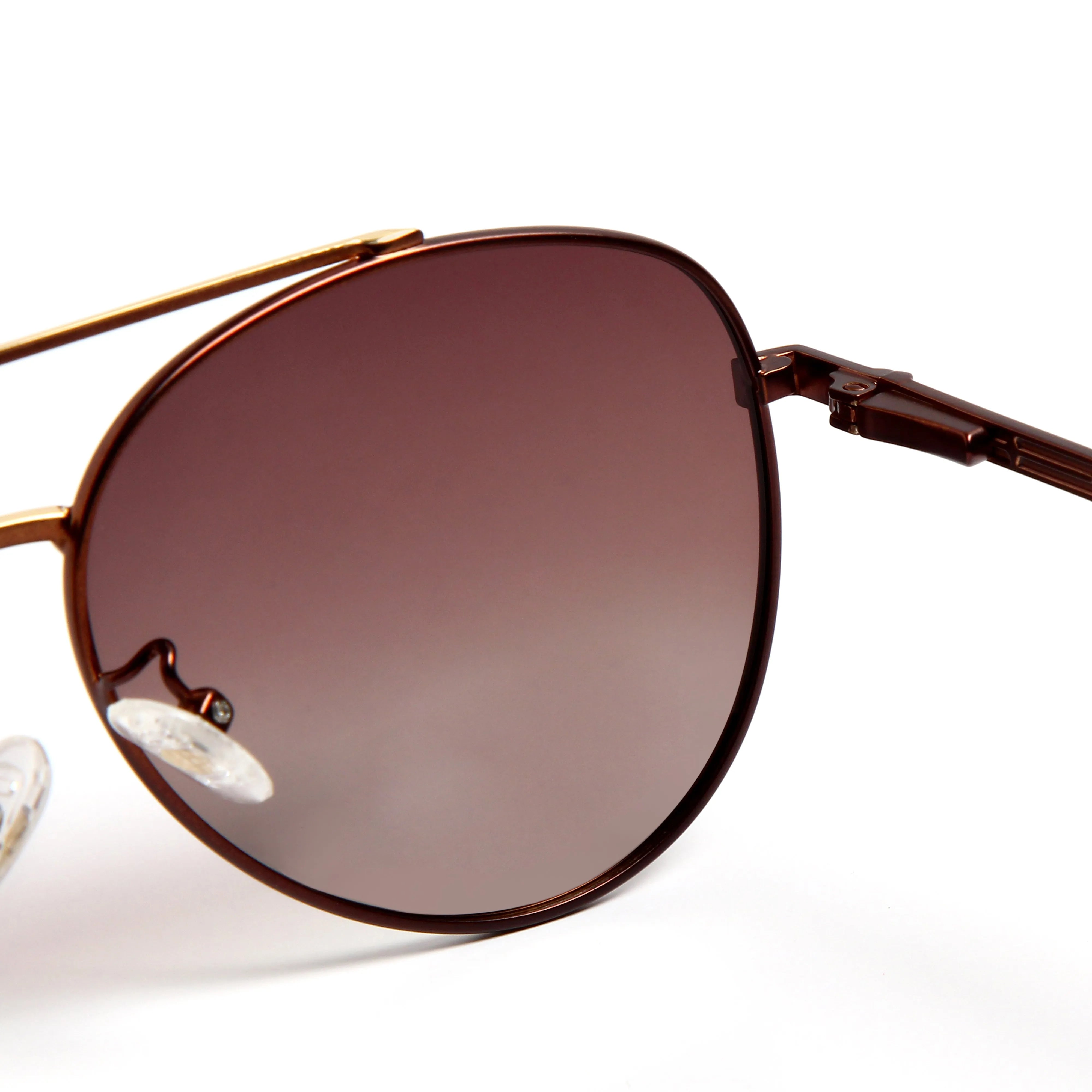 Ambience | Gradient Brown Large Full Rim Aviator Sunglasses for Men & Women [Polarized]