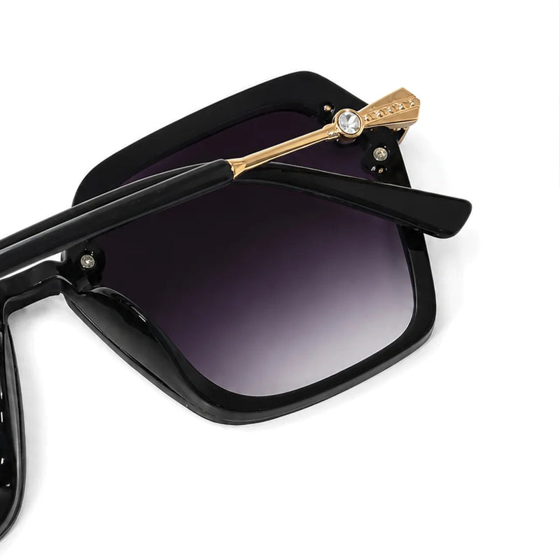 Veilion | Purple Large Full Rim Hexagonal Sunglasses for Women [UV-protected]