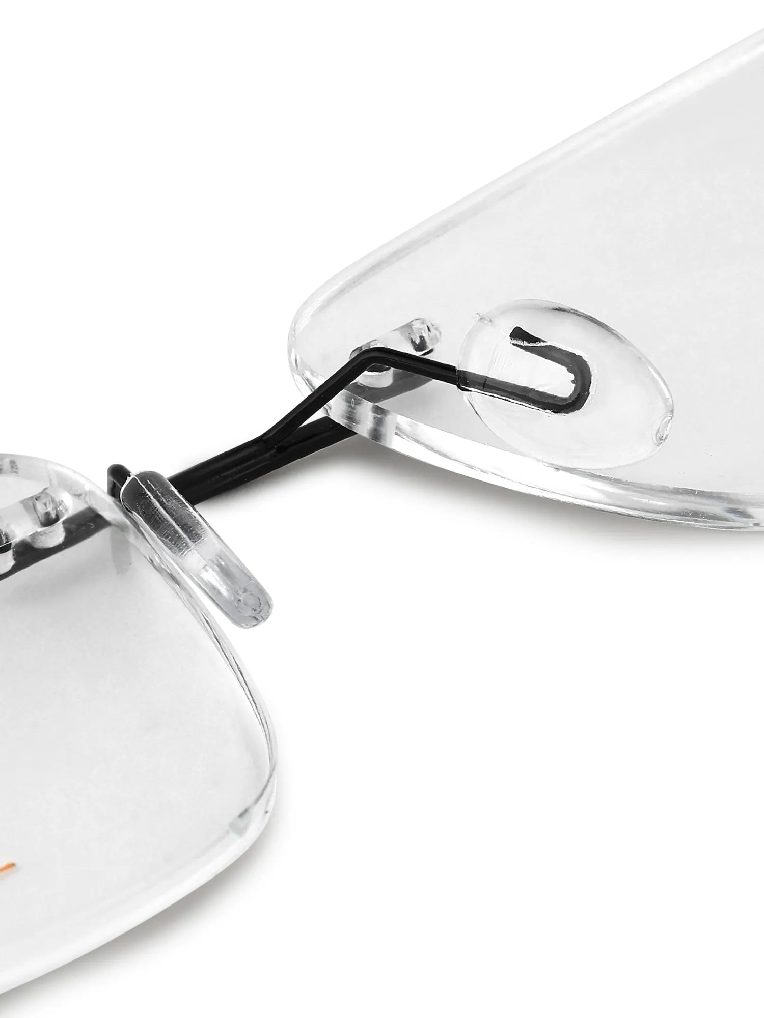 Thin Line | Black Medium Rim Less Rectangle Eyeglasses for Unisex [Demo Lens]