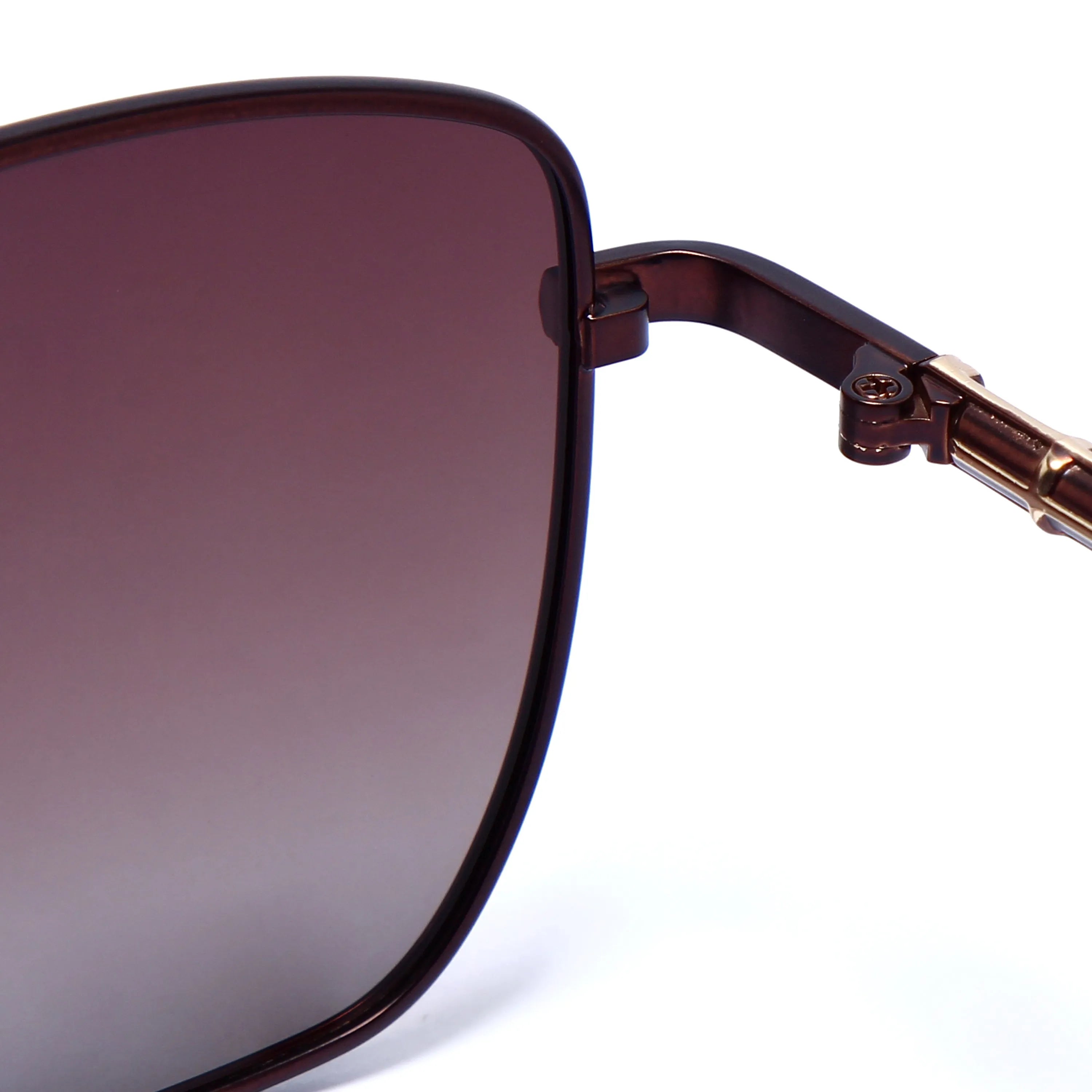 Enira | Gradient Brown Large Full Rim RECTANGLE Sunglasses for Men & Women [Polarized]