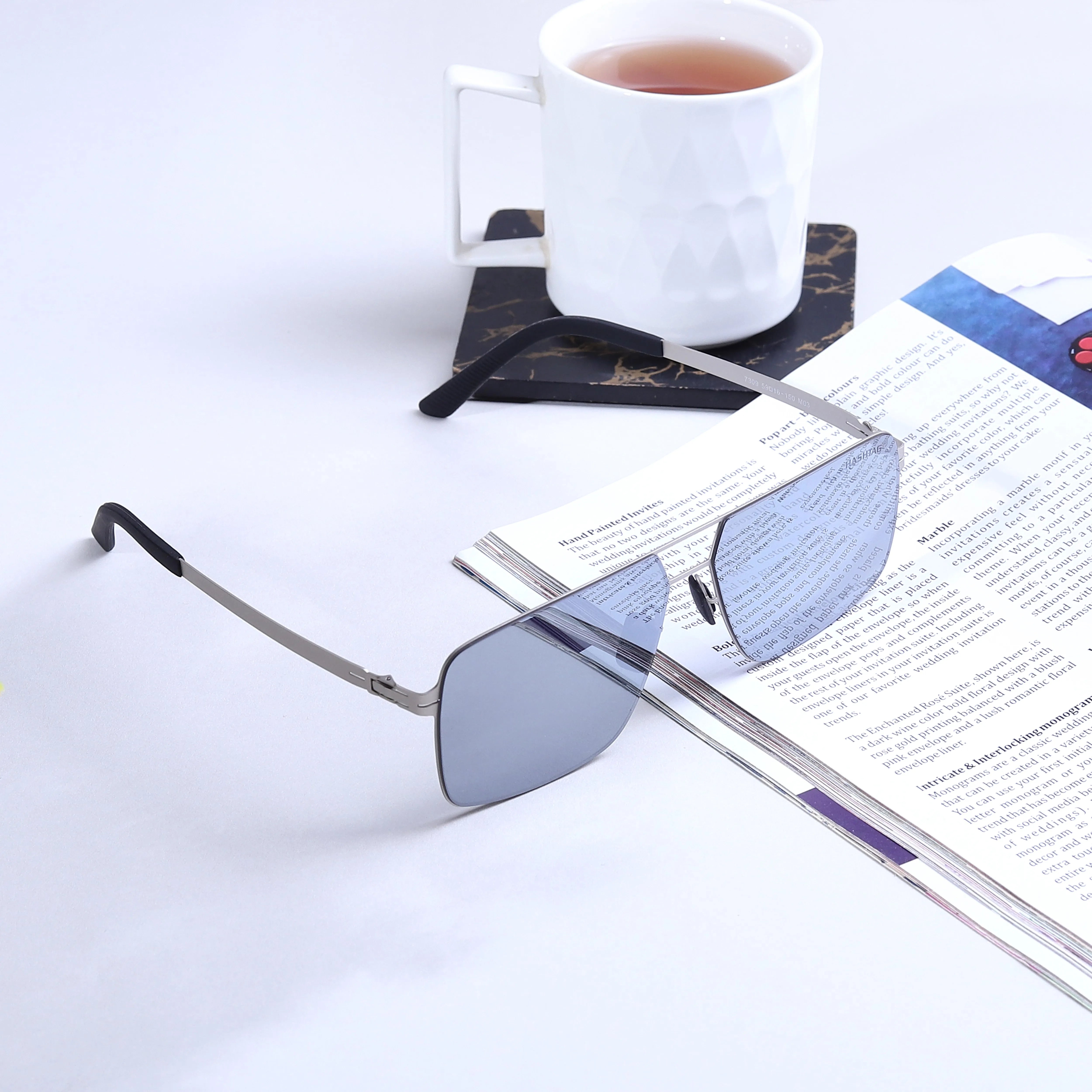 Starion | Silver Medium Full Rim Rectangle Sunglasses for Men [Polarized]