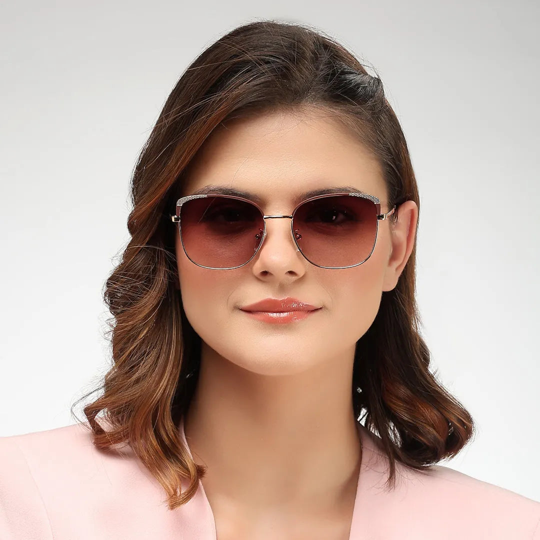 Velox | Brown Medium Full Rim Square Sunglasses for Women [UV-protected]