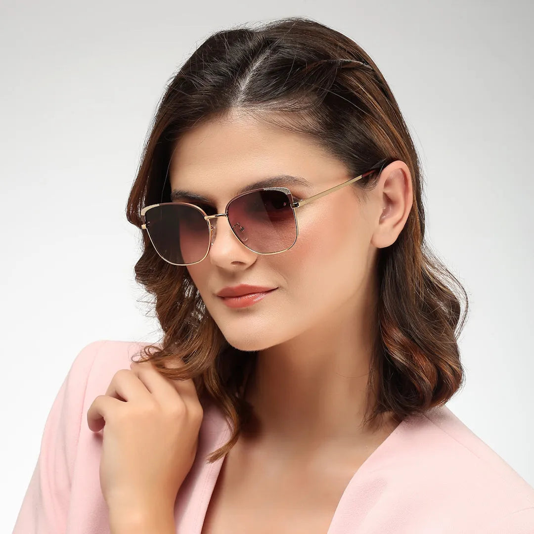 Velox | Brown Medium Full Rim Square Sunglasses for Women [UV-protected]