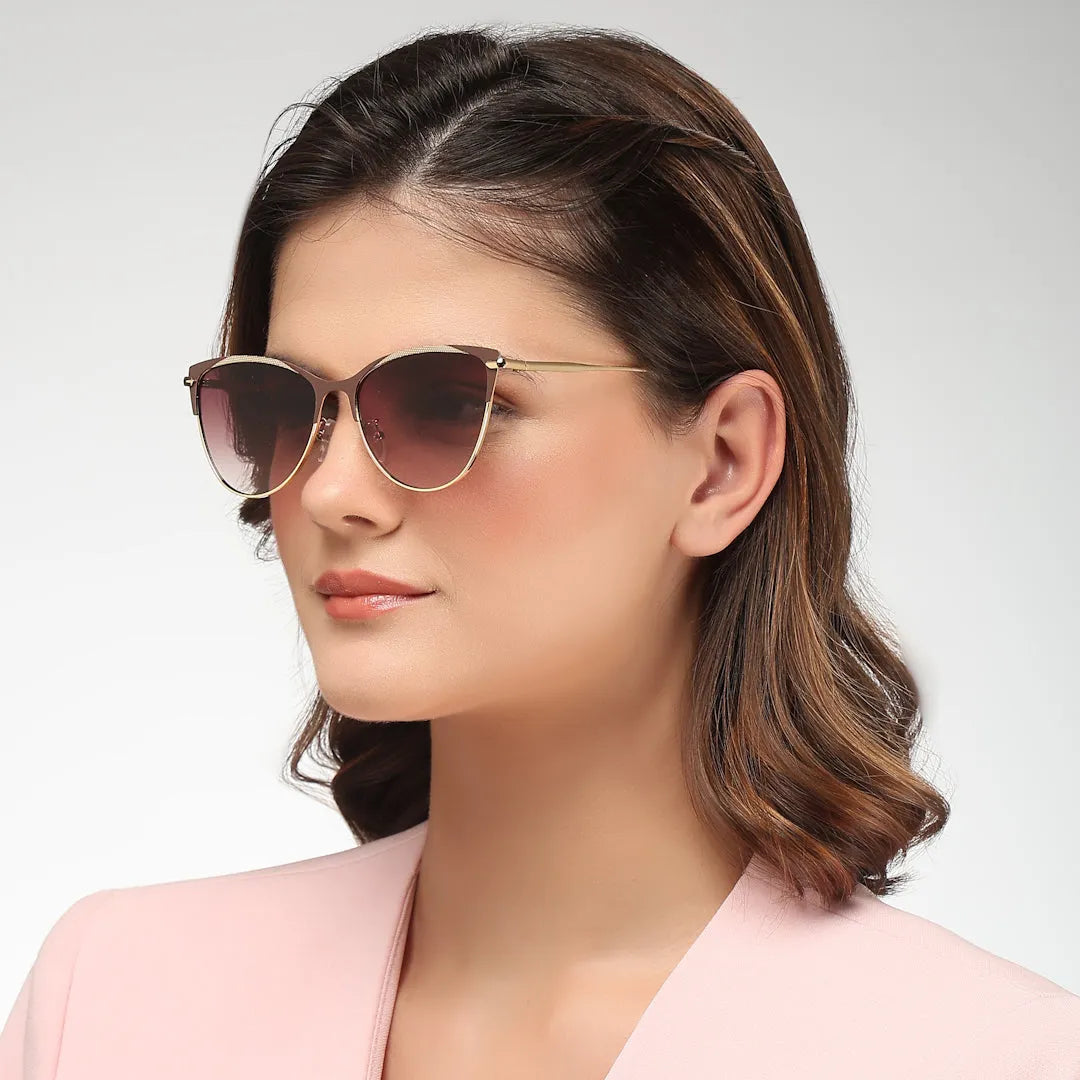 Hestara | Brown Medium Full Rim Cat eye Sunglasses for Women [UV-protected]
