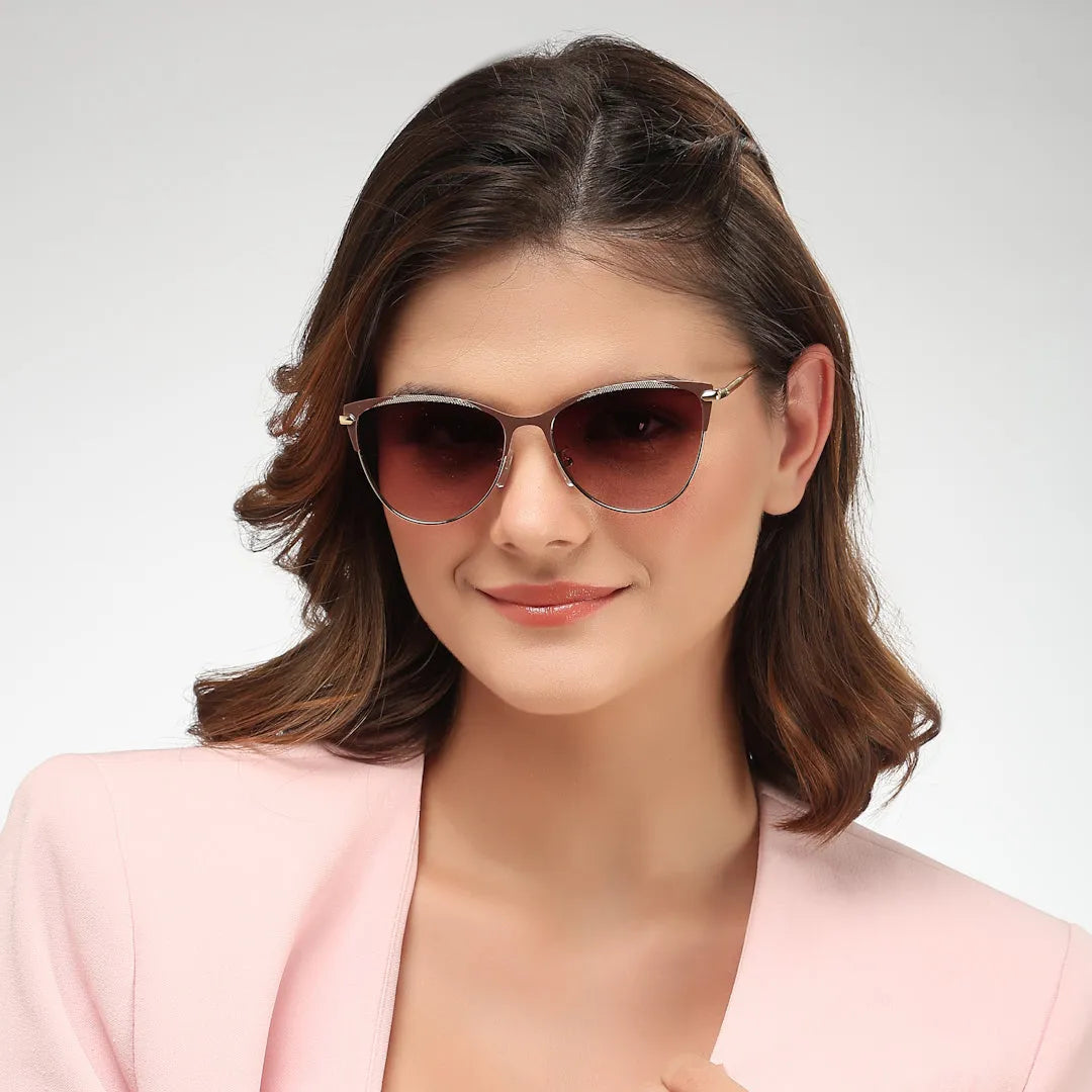 Hestara | Brown Medium Full Rim Cat eye Sunglasses for Women [UV-protected]