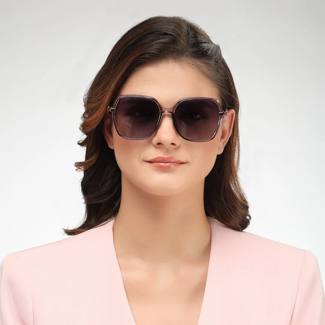 Noxara | Purple Large Full Rim Square Sunglasses for Women [Polarized]