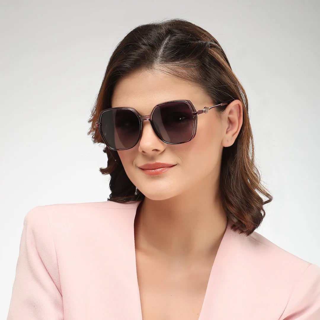 Noxara | Purple Large Full Rim Square Sunglasses for Women [Polarized]