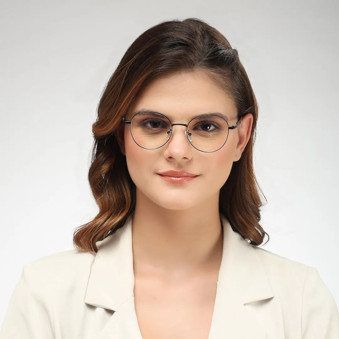 Astrid | Golden Rose Medium Full Rim Oval Computer Glasses for Men & Women [Blue Block]